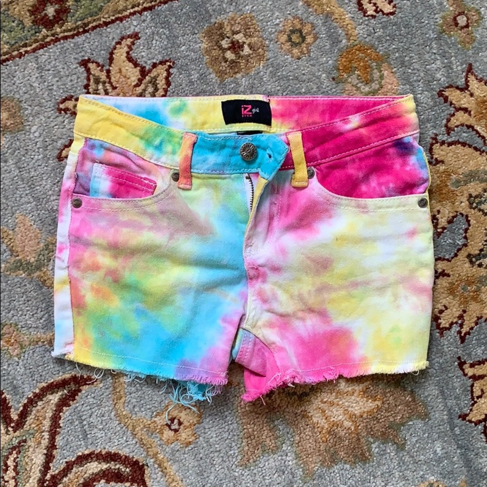 iz byer tie dye kids jean shorts